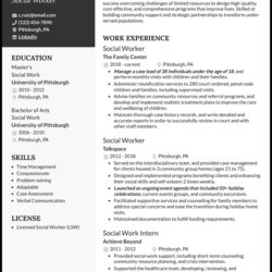 Outstanding Social Service Resume Template Worker Example