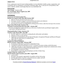 The Highest Quality Resume For Social Work Incredible Objective Of Worker
