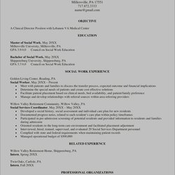 Social Work Student Objective Resume Samples Example Gallery Scaled