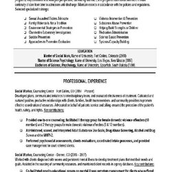 Spiffing Resume For Social Work Original Objective Statement