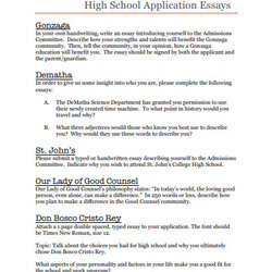 High School Application Essay Examples Format Width