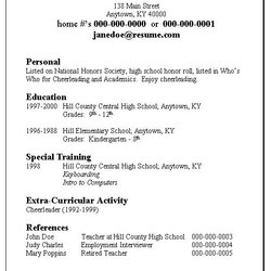 Outstanding Basic Resume Examples Sample School High College Experience Example Resumes Simple Student Work