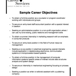 Magnificent Sample Career Objectives Resume Free Objective Examples Template Samples Letter Statement