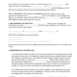 Out Of This World Contract Template Printable Forms Sample For Services