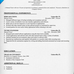 Supreme Resume Tester Manual Testing Sample