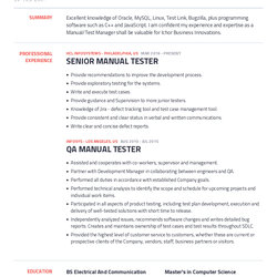 Manual Testing Resume Samples Templates Doc