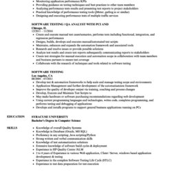 Brilliant Manual Testing Sample Resume Template Collections