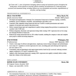 Matchless Tester Resume Sample Writing Tips Assurance Engineer Template