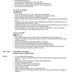 Super Sample Resume Format For Year Experience Free Samples Examples Manual Tester
