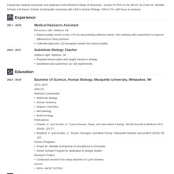Wonderful Medical School Resume Examples Tips For Med Students Template Iconic