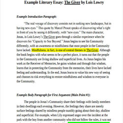 Literary Essay Examples Format Samples Free