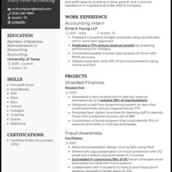 Wonderful Culinary Entry Level Accounting Resume Example
