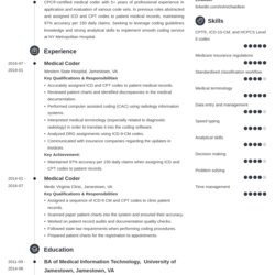 Exceptional Medical Coder Resume Example Template Teacher