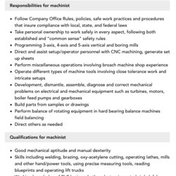 Capital Machinist Job Description Velvet Jobs