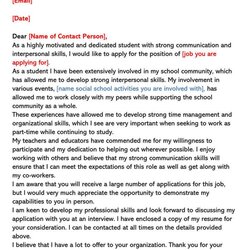 Cool High School Student Cover Letter With No Work Experience Job