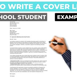 Preeminent How To Write Cover Letter For High School Student Example