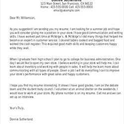 Magnificent Summer Job Cover Letter Templates Sample Example Student School High Template Letters Business
