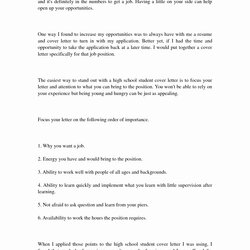 Spiffing Cover Letter For School High Work Samples Source Sample Student With No