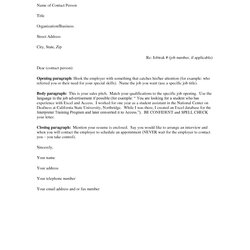 Splendid Free Cover Letter Samples For Resumes Sample Resume Template Templates Examples Letters Format Job