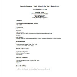 Fine Free Sample High School Student Resume Templates In Ms Word Experience Work Students Resumes Samples