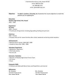 The Highest Standard High School Student Resume Example Template Builder Students Examples Job College