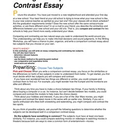 Superlative Amazing Ideas For Compare And Contrast Essays Essay Example Examples Comparison Introduction