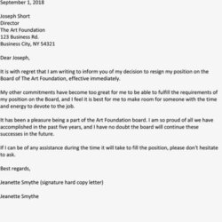 Perfect Editable Board Resignation Letter Example Member Requesting