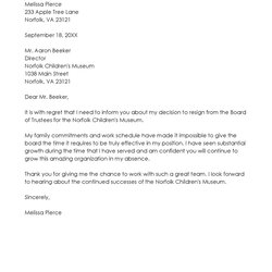 Super Board Resignation Letter Examples Free Templates Of Directors