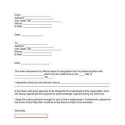 Smashing Free Board Resignation Letter Template With Samples Word