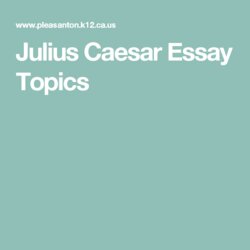 Superior Julius Caesar Essay Topics