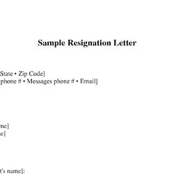 Resignation Letter Example No Notice Sample Nu