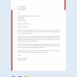 Supreme Request Letter Examples Format Sample Vacation Template Available Templates File Word Employee