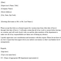 Outstanding Request Letter Format With Sample Letters Doc Formats Annual Vacation