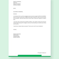 Free Sample Vacation Request Letter Templates In Ms Word Engagement Google Docs Pages For