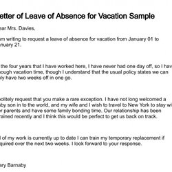 Splendid Letter Of Request For Vacation Leave Sample Amp Templates Lettering Requesting Recommendation Intent