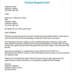 Sterling Vacation Request Letter Samples Luxury Formal Letters Templates Referral