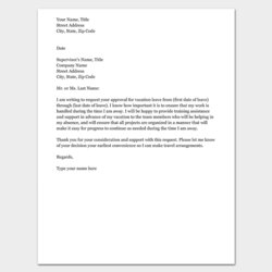 Eminent Vacation Leave Request Letter How To Write With Format Samples Resignation Formal