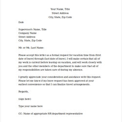 Out Of This World Free Sample Formal Request Letter Templates In Ms Word Vacation Template Business Official