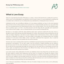 Exceptional What Is Love Essay