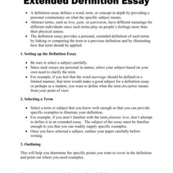 Preeminent Extended Definition Essay Juniors