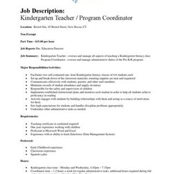 Wizard Job Description Kindergarten Teacher Program Coordinator By Page Thumb Large
