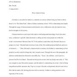 Prose Analysis Essay Caldwell Chandler Lit