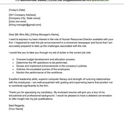 The Highest Standard Human Resource Manager Cover Letter Examples Resources Director Sample