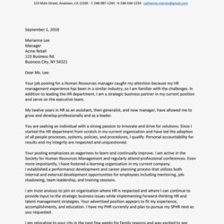 Magnificent Human Resources Manager Sample Job Cover Letter