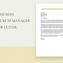 Peerless Human Resource Manager Cover Letter In Word Google Docs