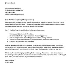 Hiring Manager Cover Letter Examples Human Resources Officer Sample
