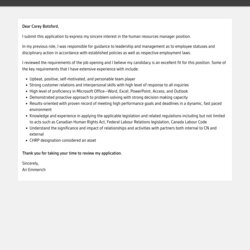 Sublime Human Resources Manager Cover Letter Velvet Jobs Template