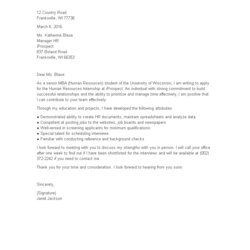 Preeminent Human Resource Manager Cover Letter For Your Needs Template Internship Intern