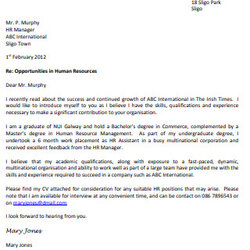Splendid Sample Hr Manager Cover Letters In Ms Word Excel Google Human Resources Letter