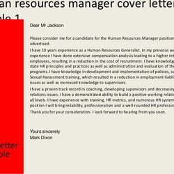 Excellent Human Resources Manager Cover Letter Supervisor